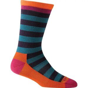 Darn Tough striped blue orange and pink socks 100% wool